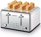 Stainless Steel 4-Slice Toaster with Multiple Functions for Effortless Mornings