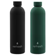2x Lemon & Lime 750ml Refresh Insulated Drink Bottle Double Wall Hot/Cold Assort
