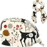 [YTYVAGT] Scrub Caps Women,Scrub Hats Suitable for Women,Christmas Snow and Funny Deer