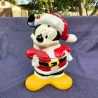 Disney Mickey Mouse Santa Claus Christmas Cookie Jar/Canister - NEW