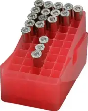 MTM Slip-Top Rifle Ammo Box - 50 Round 38 Spec & 357 Mag - Clear Red E-50-38-29