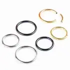 2pc 16G Silver Gold Septum Clicker Nose Ring Steel Segment Hoop Ear Lip Piercing