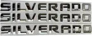 3PCS Badge Emblems for Silverado 2007-2020 for Silverado, Sierra, and Canyon - Fits 1500, 2500HD, and 3500HD Models (Chrome Silver)