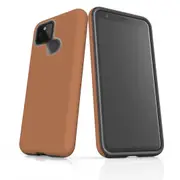 For Google Pixel 5 Case Armour Protective Cover Brown