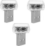 GRADENEVE 3PCS USB LED Car Interior Atmosphere Lamp Kit Brightness Color Fit for Various Car Models Decorative Mood Lighting Easy Plug Installation