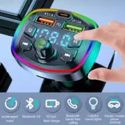 Car MP3 Player Bluetooth 5.0 FM Transmitter w/2 USB Charger and PD QC tefei