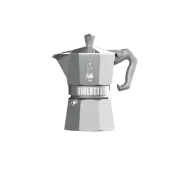 Bialetti Moka Exclusive Silver 3 Cup - Stove Top 3 Cup