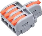 XALXMAW 14Pcs Lever Wire Connectors, 1 in 4 Out DIY Mini Quick Terminal Block Compact Splice Electrical Connectors, 24-12 AWG