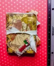 Vintage Style Junk Journal With Ephemera , Handmade Junk Journal