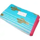 Deko Kassa Kids Beach Towel, Cactus Shine, Color Ombre: Blue, Pink, Gold, White
