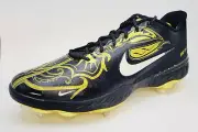 Nike Alpha Huarache Elite 3 Low PRM Cleats Black Metallic Vivid Gold CV3553 Sz16