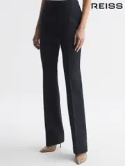 Reiss Navy Kali Wool Flared Suit Trousers (528959) | $395