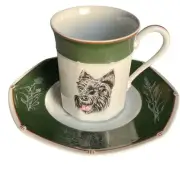 Rare Hermes Cup Saucer Dog Scottish Terrier