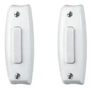 2 Broan Nutone PB7LWH White Wired Lighted Push Buttons for Door Bell Chimes