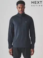 Navy Blue Active Gym Training Quarter Zip Neck (B10026) | $44