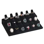 18 Fingers Ring Display Stand Black Velvet Rings Holder for Black color