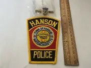 Hanson Police Massachusetts collectable patch and Custom USA made tie bar.