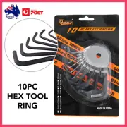 10pc Hex Tool Key Ring 10 sizes Hexagon Allen Key Handy Tools Kit Multi Use