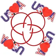 Vaguelly 4pcs Independence Day Headdress Headband for Women Men Decorative Hairband Prop