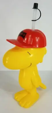 Peanuts Woodstock yellow bird King's Island theme park souvenir cup w straw 2011