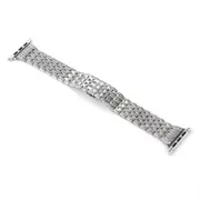 Metal Steel Full Bead Diamond Watch Bracelet For Apple 4/5/6 Generation 42/44/45MM - Silver