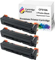 3 Pack Black Compatible Toner Cartridge Replacement for HP 204A CF510A (1,100 Pages) for HP Color Laserjet Pro M154a Pro M154nw M180n M181fw
