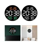 Digital Wall Clock Temperature/Humidity Mute LED Clock with Remote Control