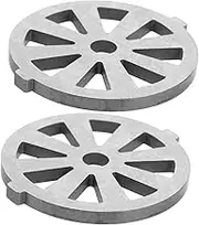 HOMSFOU 2Pcs Stainless Steel Meat Grinder Plates Durable Grinder Meat Attachments for Mincing Versatile Meat Cutter Discs for Kitchen Mixer and Sausage Maker Use