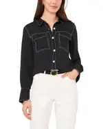 Vince Camuto Top Stitched Blouse