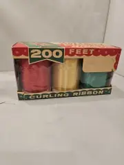 Vintage Christmas Curling Wrapping Ribbon 200 Ft Mixed Color NOS Advertising T23