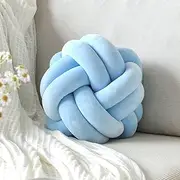 VBGYA Knot Pillow Ball, Soft Home Decorative Throw Pillows Cushion, Round Changeability Knotted Pillows, Modern Home Handmade Cushions for Bedroom, Sofa, Couch (8 Inch, Light Blue)