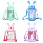 Kids Children School Drinking Water Straw Bottle Cartoon Bunny Straw Baby Cup