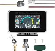 Car Temp Gauge, 3-in-1 Car LCD Meter Digital Oil Pressure Voltage Water Temperature Gauge Universal Instrument 9-36V for Car Truck SUV RV