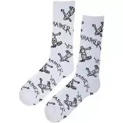 Thrasher Magazine Mark Gonzales Logo Pattern White/Black Crew Socks