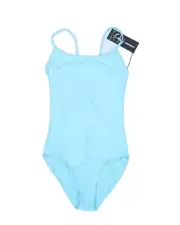 Wear Moi Thalia Ballet Dance Basic Camisole Leotard Pacific Blue V-Back Womens M