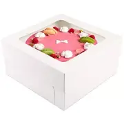 10 Pack Cake Boxes with Window Bakery Boxes for Cake Pie, 12x12x6 Inch