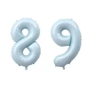 Number Eighty Nine Balloon Pastel Blue Sky Blue Light Blue 32" Large Party
