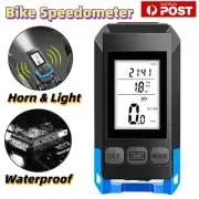 Wireless Bicycle Computer Cycle Bike LCD Speedometer Odometer with Horn Light AU