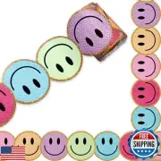 Whaline 32.8ft Happy Face Bulletin Board Border Rose Red Blue Purple Smile Fa
