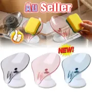 LLRf Shape Punch-free Soap Box Drain Soap Holder Rack Suction Cup Rotatable LR