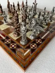 Luxury Handmade Mythology Chess Set – Pegasus Zamak Pieces & Wooden Board
