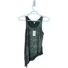 NWT Juicy Couture Asymmetrical Shine Tank Top Grape Leaf Green Gold Casual Cute