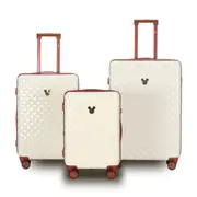Disney Mickey 4-Wheel Spinner Suitcase Set of 3 - Ivory / Tan (Small, Med and Large)