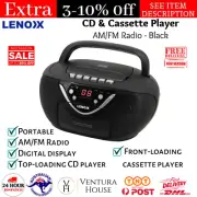 CD Player Radio Cassette Tape Recorder Audio Aux In AM FM Boombox Portable NEW