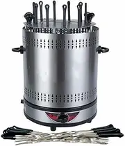 1350W Vertical Barbeque Hanging Stove, Electric BBQ Grill with Automatic Rotating Heating and Timer Switch,with 30 Steel Forks and 10 Oil Cups, for Indoor and Outdoor BBQ