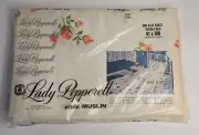 Lady Pepperell Flat Double Muslin Sheet Rose Romance Pink Vtg