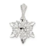 Sterling Silver Diamond Cut Snowflake Pendant