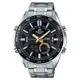 【CASIO 卡西歐】EDIFICE 雙顯男錶 不鏽鋼錶帶 黑X黃錶面 防水100米(EFV-C100D-1B)