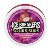 Ice Breakers Strawberry Berry Splash And Cherry Flavoured Sour Mints, 6 Count (Case Of 6)
