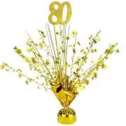 80th Birthday Party Gold Foil Table Decoration Centrepiece Balloon Weight